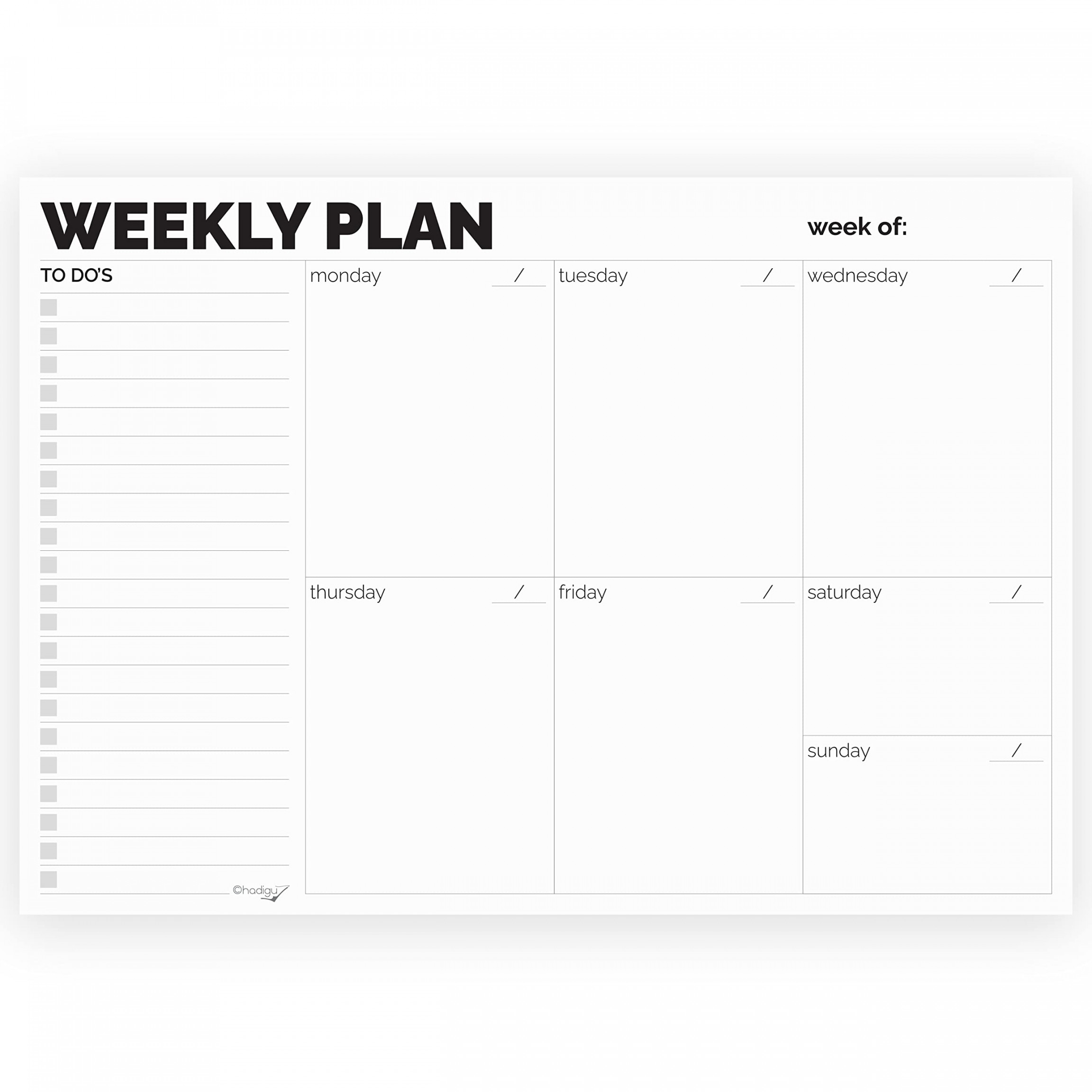 Weekly Planner Pad Tear Off "x" Undated Weekly Desk Planner Notepad, Weekly Calendar Planner, Weekly To Do List Planner, Work Planner Organizer,