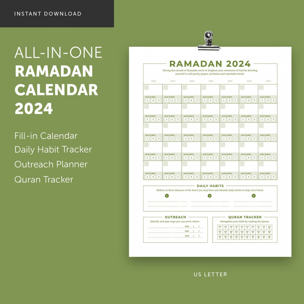 All in one Ramadan Calendar/planner Etsy Israel