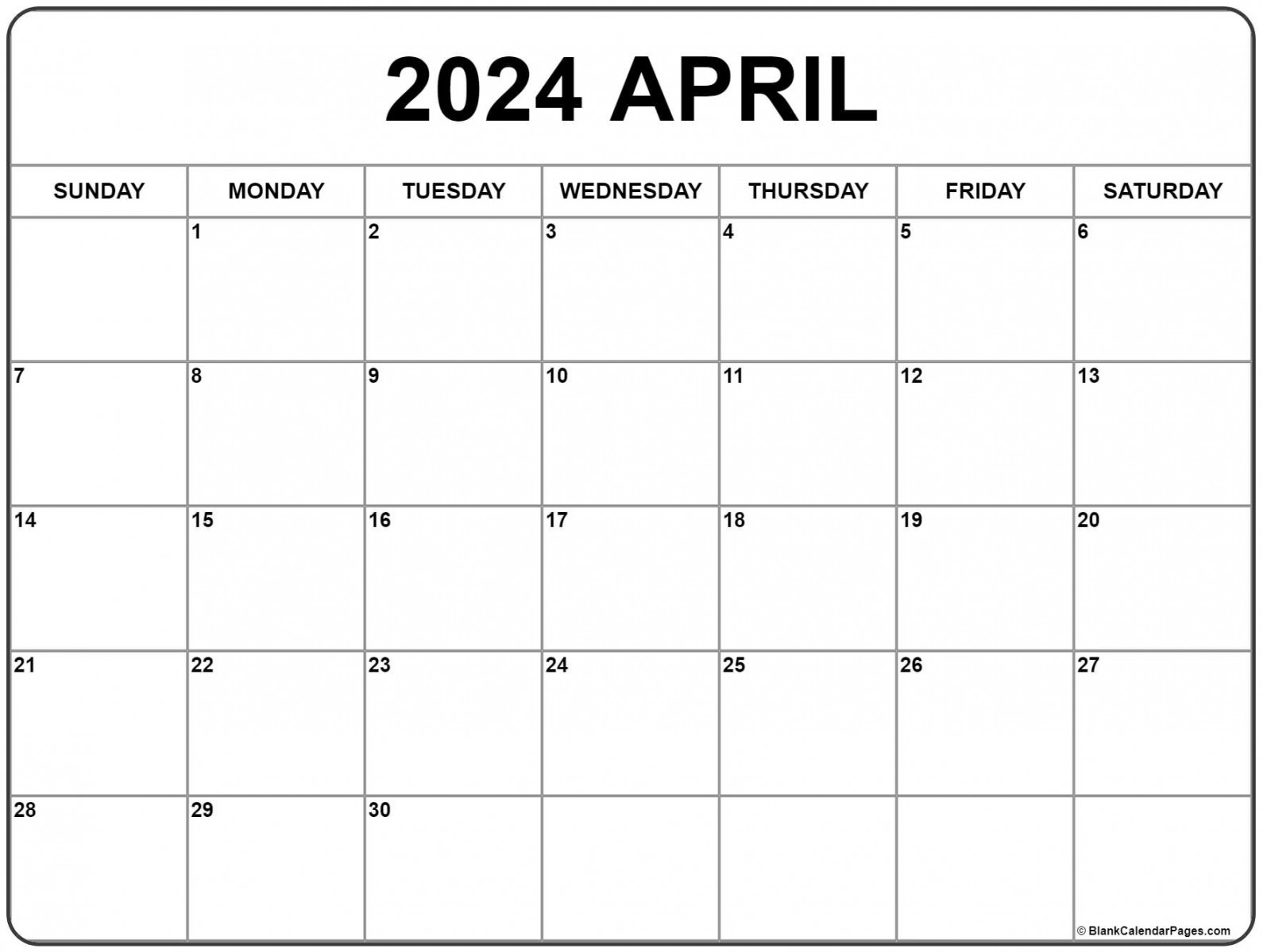 April calendar free printable calendar