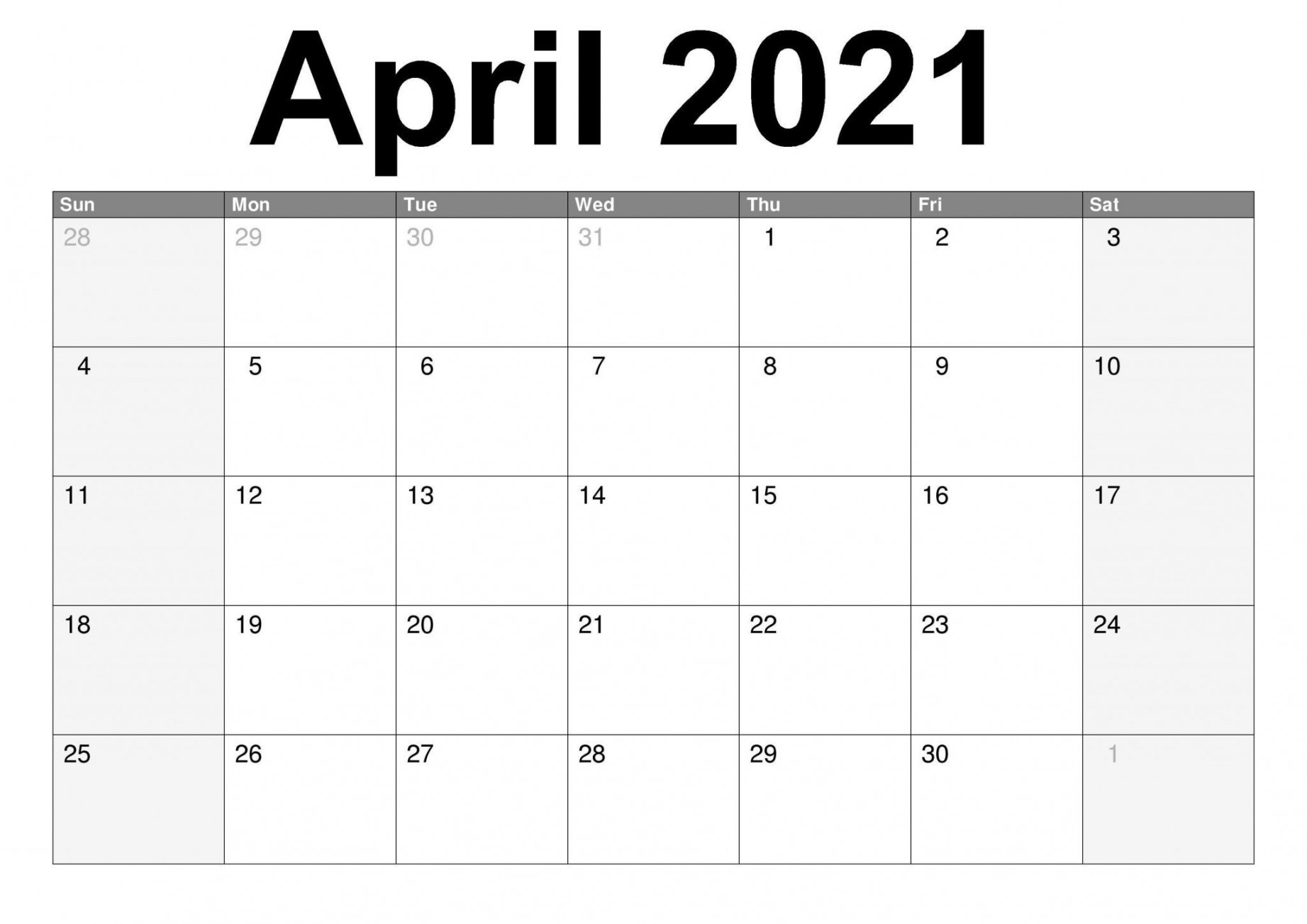 April Calendar with Holidays Calendar printables, Printable