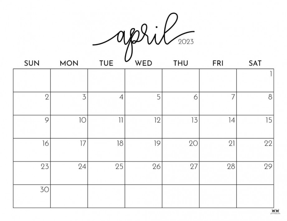 April Calendars FREE Printables Printabulls