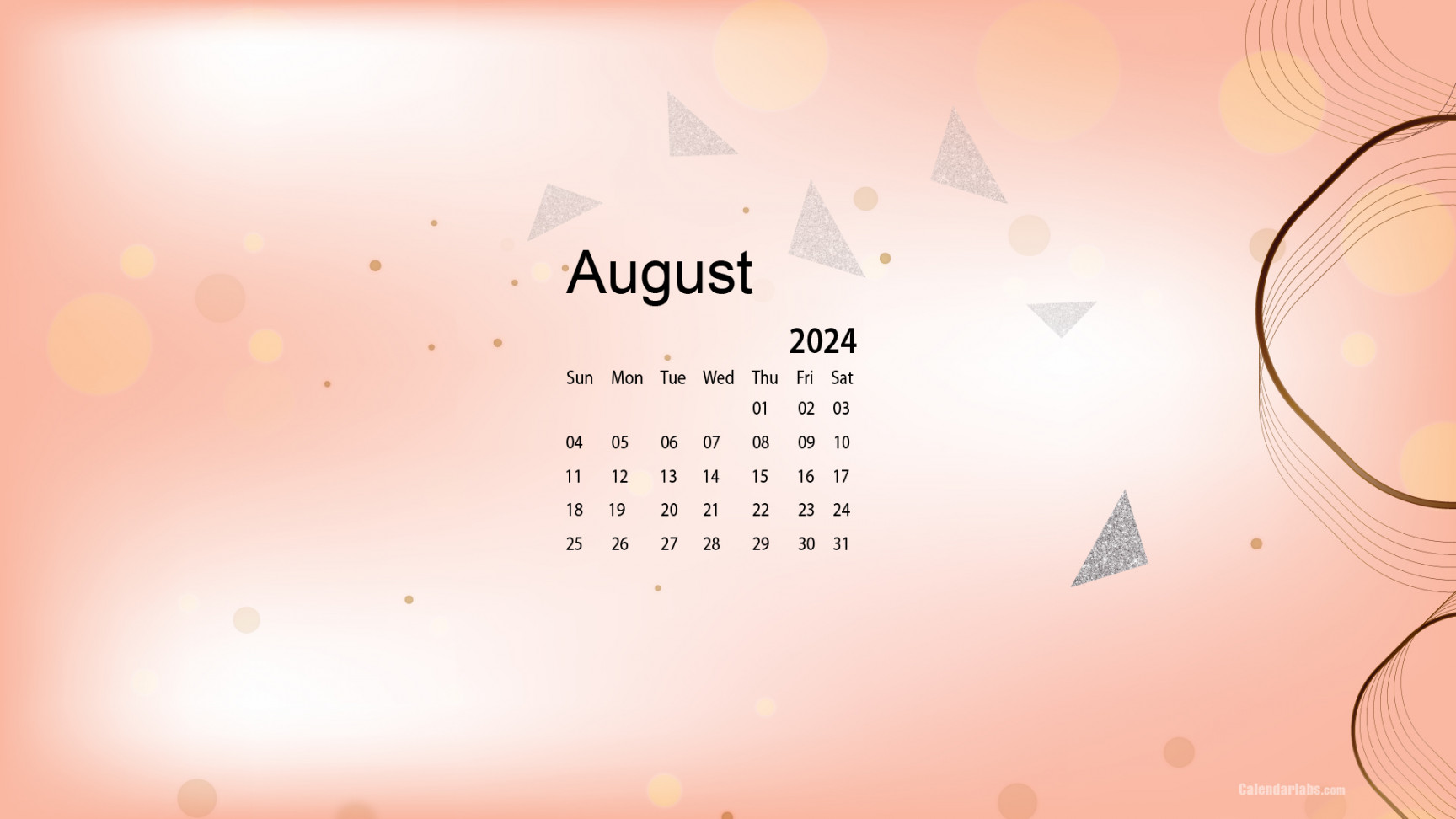 August Desktop Wallpaper Calendar CalendarLabs