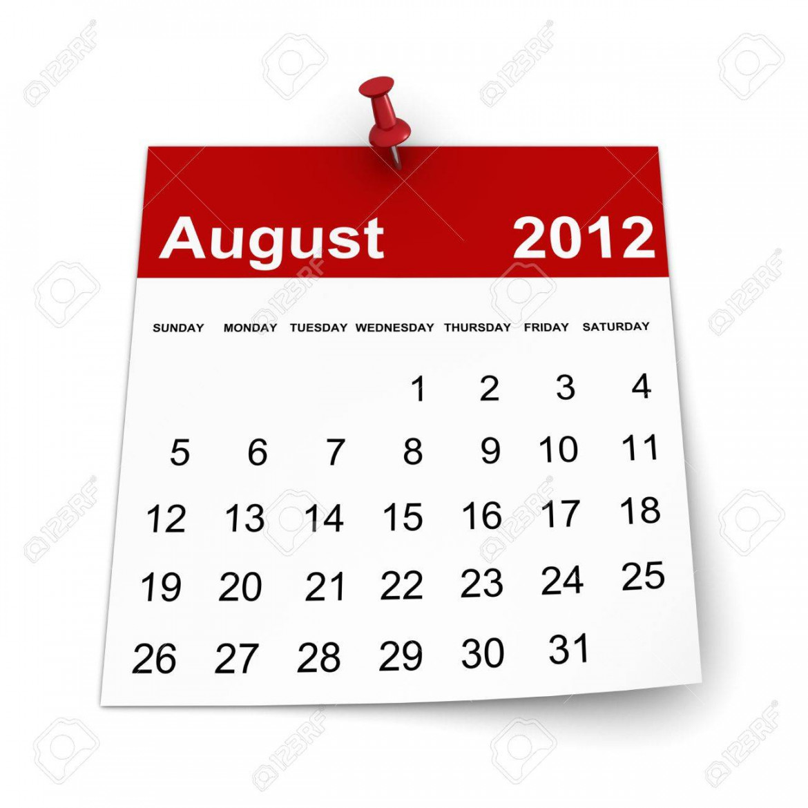 Calendar August Stock Photo, Picture and Royalty Free Image