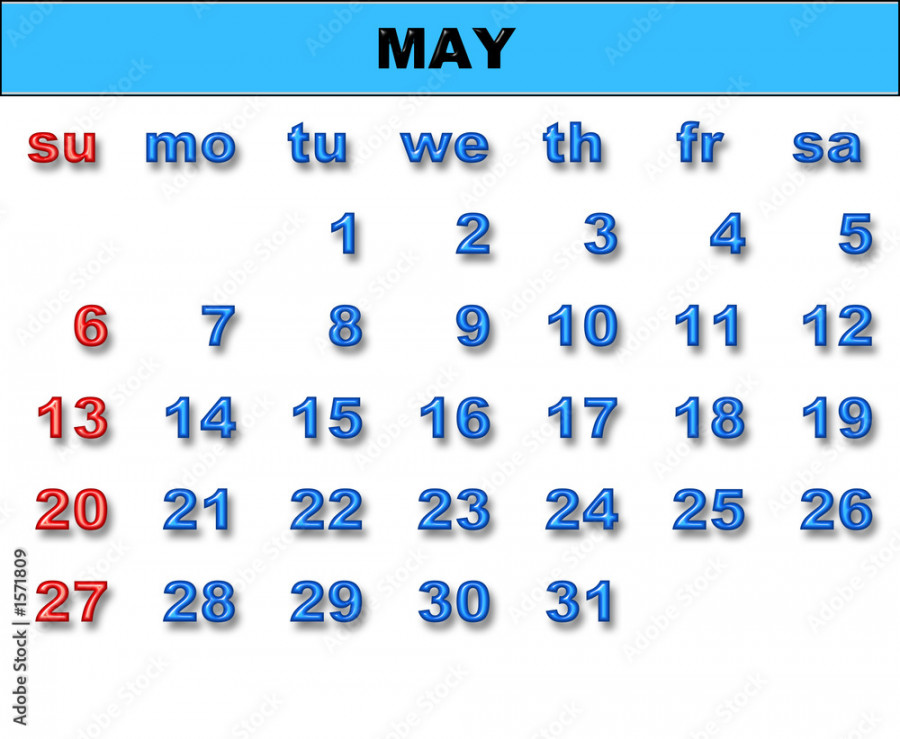 calendar for (may) Stock Illustration Adobe Stock
