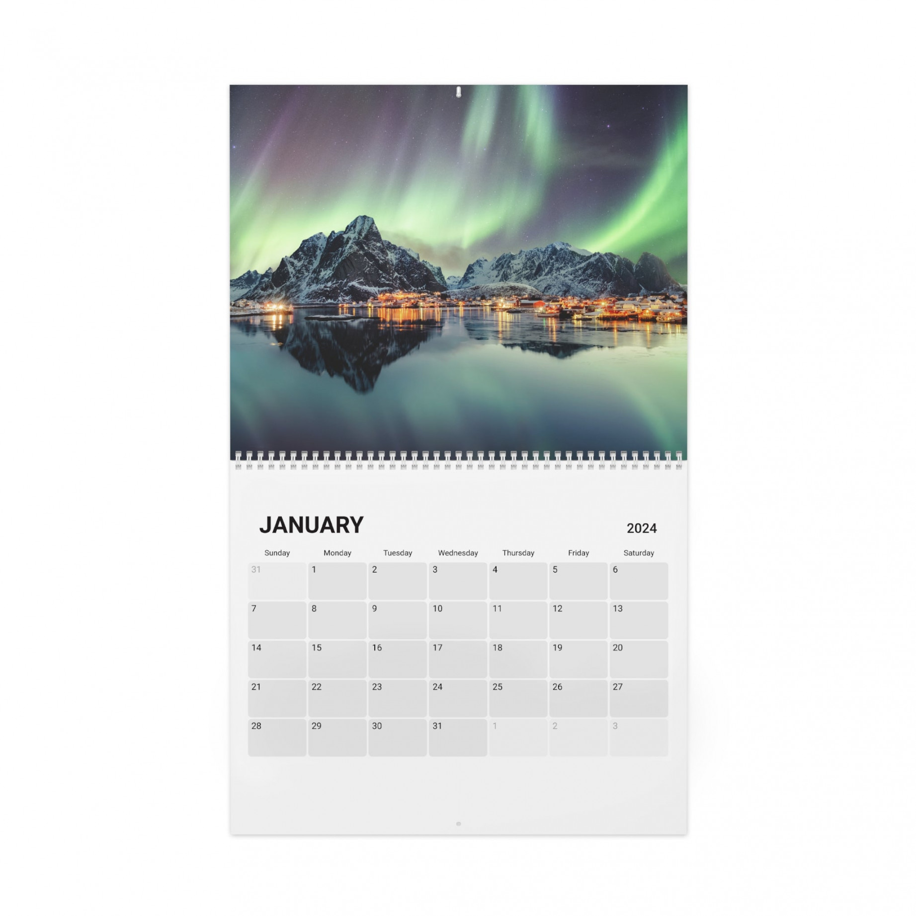 Calendar () Norway Wall Calender Norway Calender Northern Lights Calender Fjords Mountains Norwegian Calender Norwegian Norway Gift