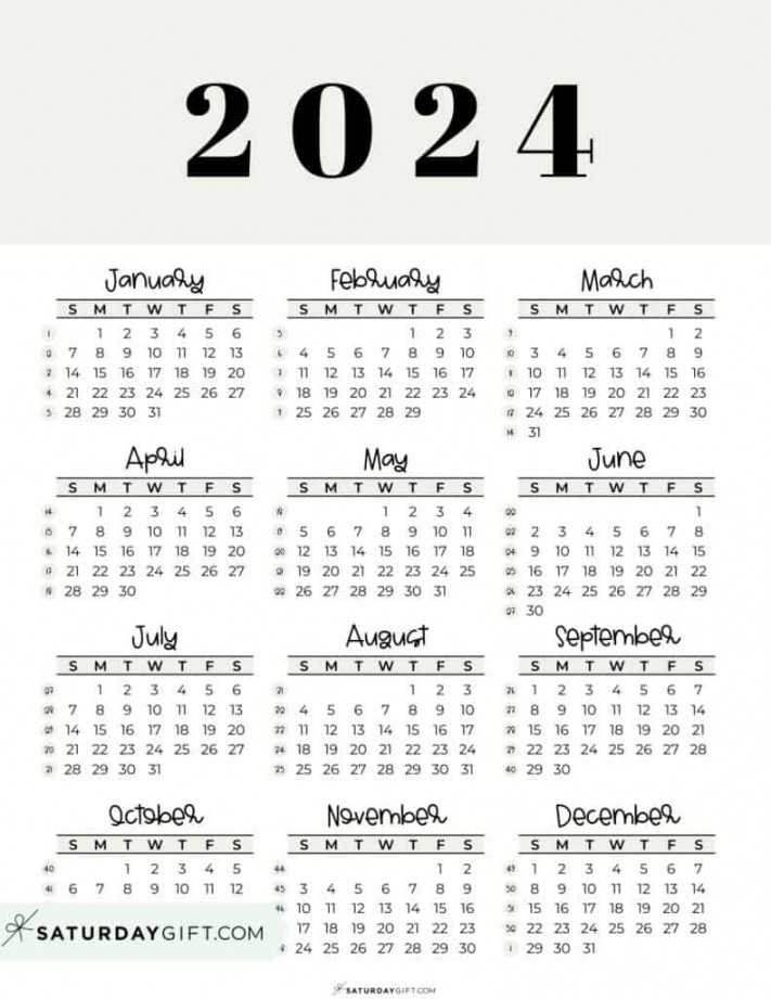 Calendar Printable Cute & Free Yearly Calendar