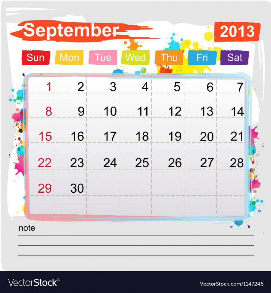 Calendar september Royalty Free Vector Image