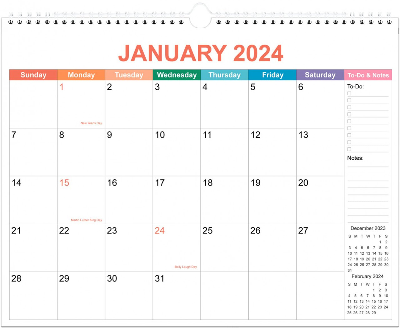 Calendar Wall Calendar from January December , Calendar Premium Paper, Twin Wire Binding & Hanging Hook, ." x
