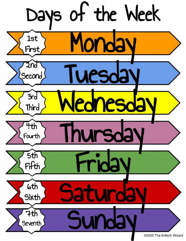 Days of the Week, Months of the Year, Printable, Vipkid, Gogokid