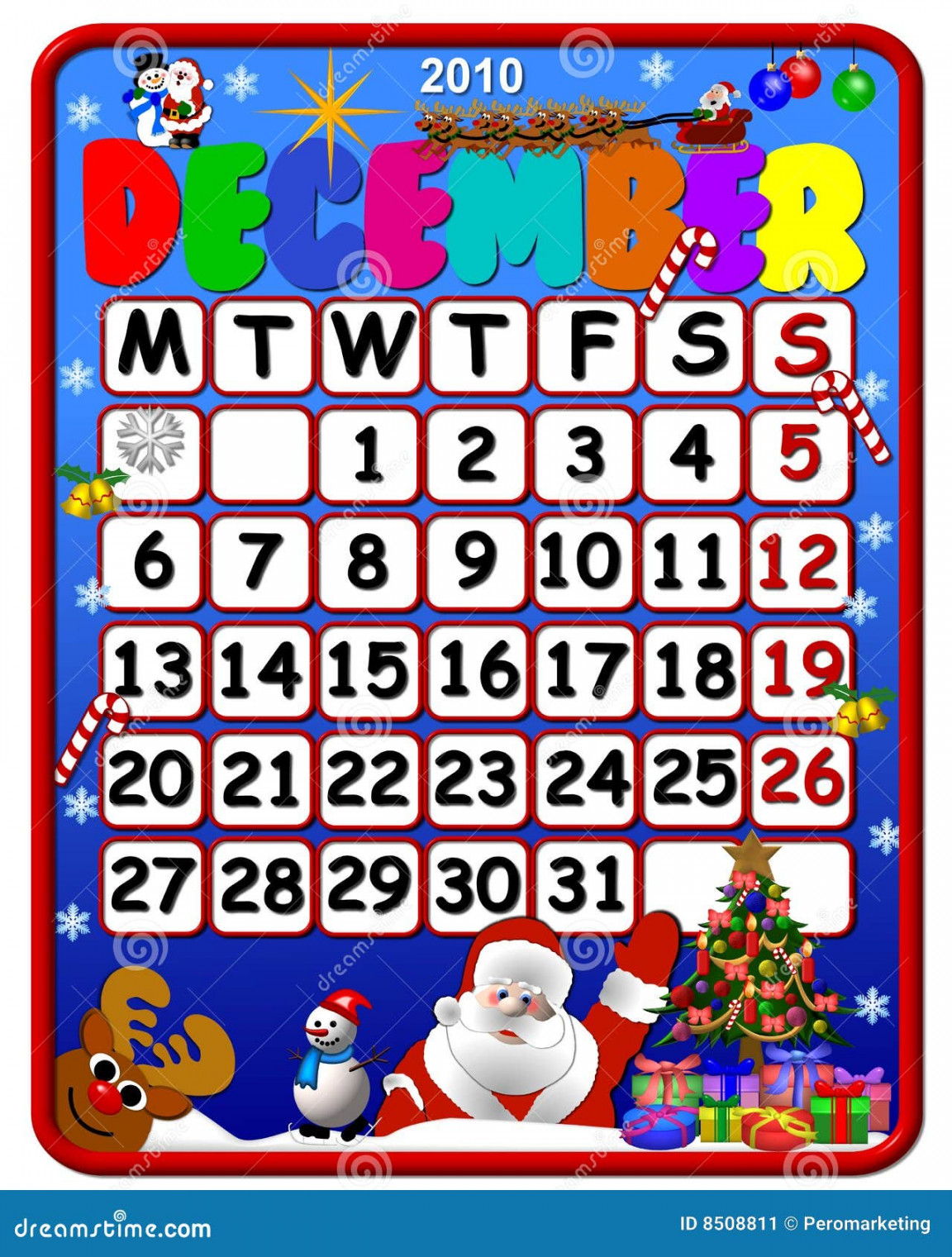 December calendar stock illustration