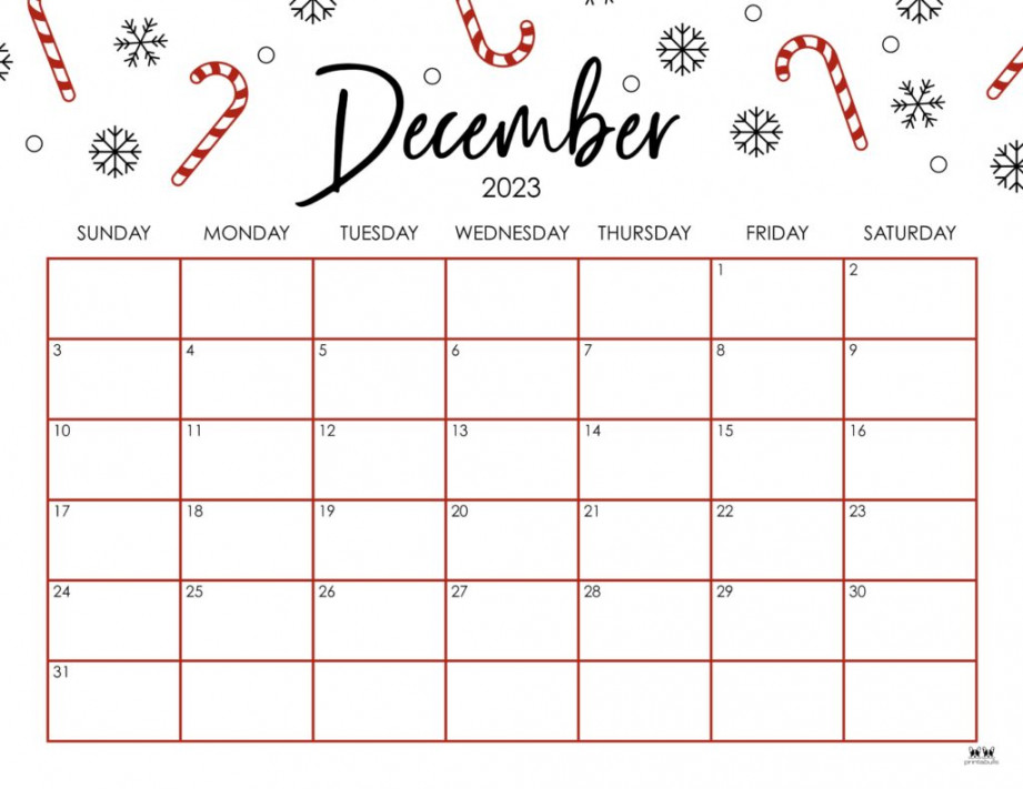 December Calendars FREE Printables Printabulls