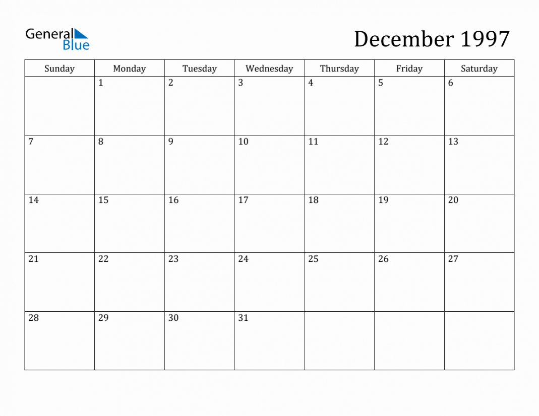 December Monthly Calendar