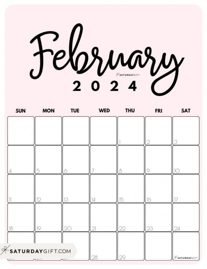February Calendar Cute & FREE Printables SaturdayGift