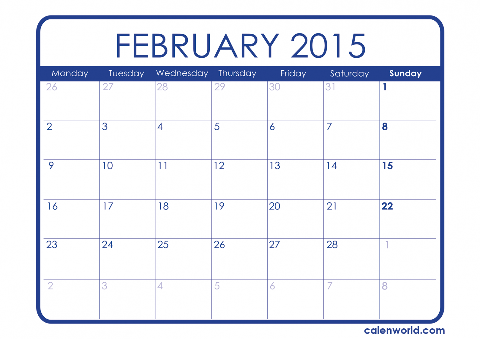 February Calendar Printable Calendars