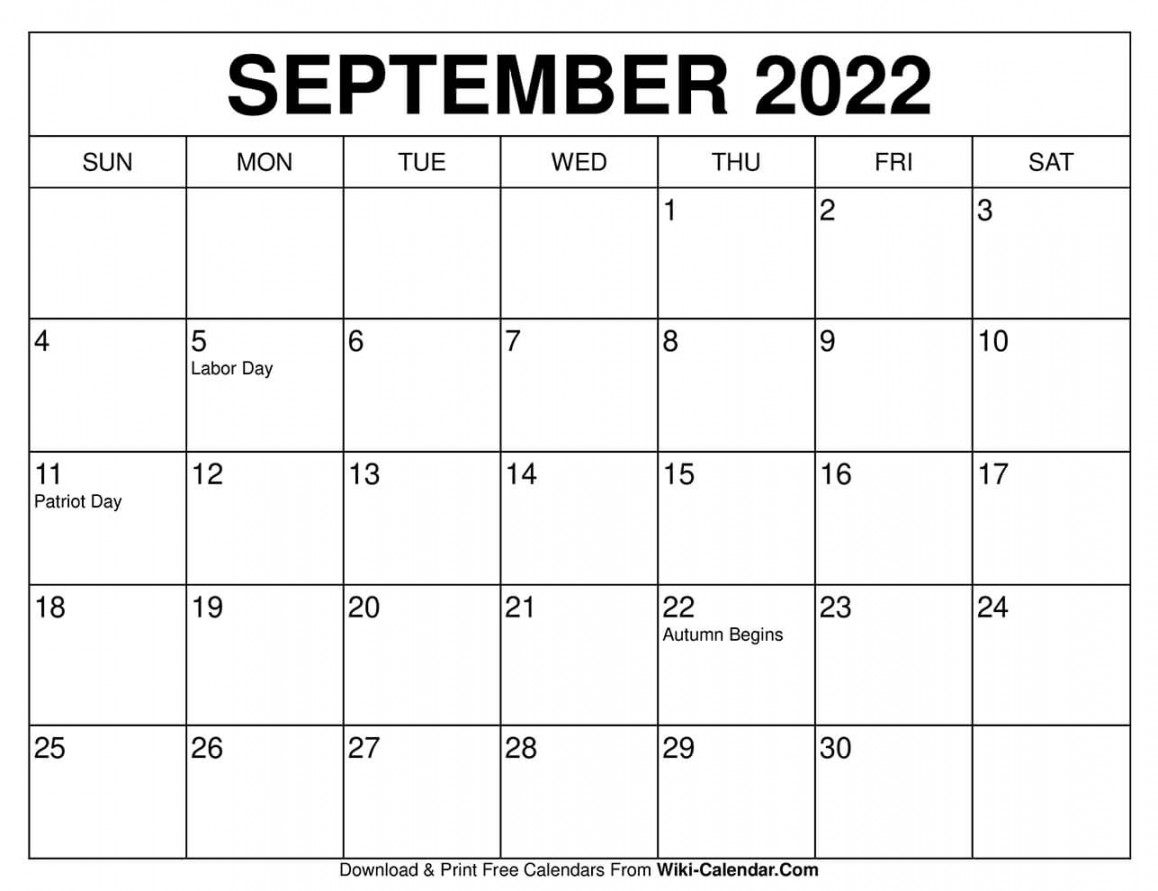 Free Printable September Calendar Templates With Holidays Wiki Calendar