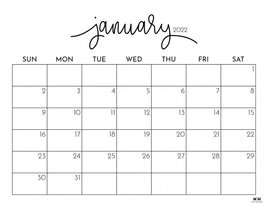 January Calendars FREE Printables Printabulls