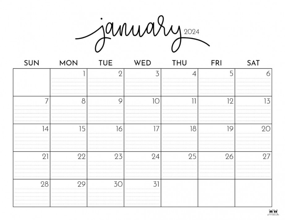 January Calendars FREE Printables Printabulls