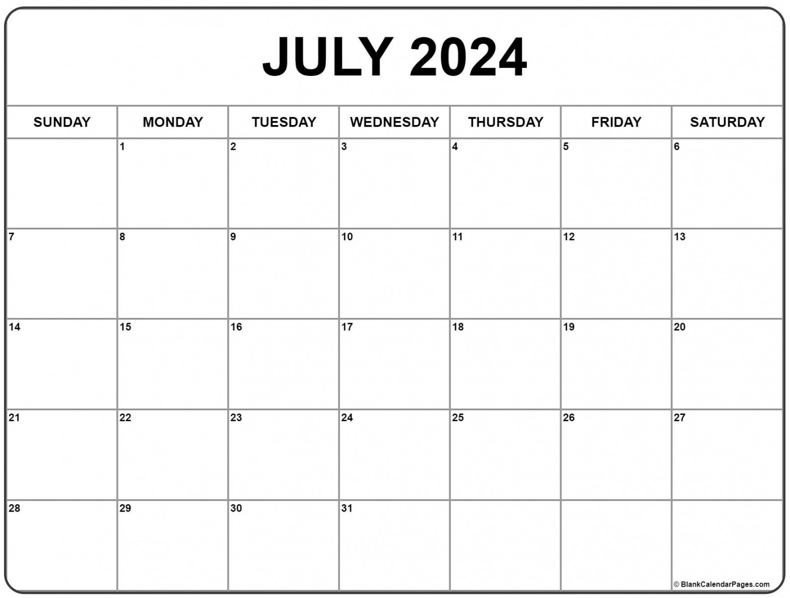 July calendar free printable calendar