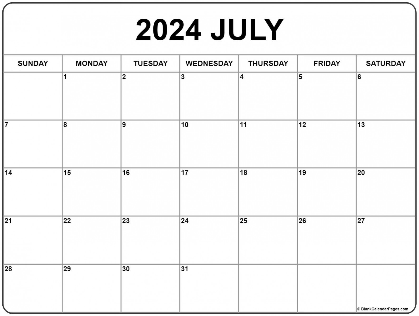 July calendar free printable calendar