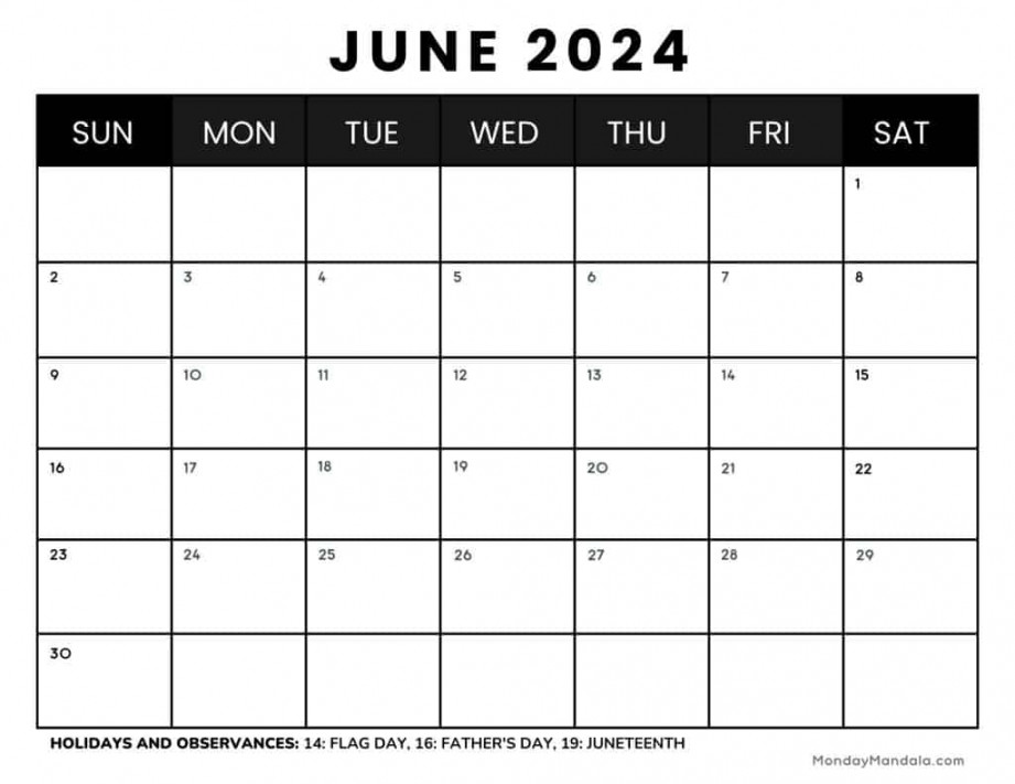 June Calendars ( Free PDF Printables)