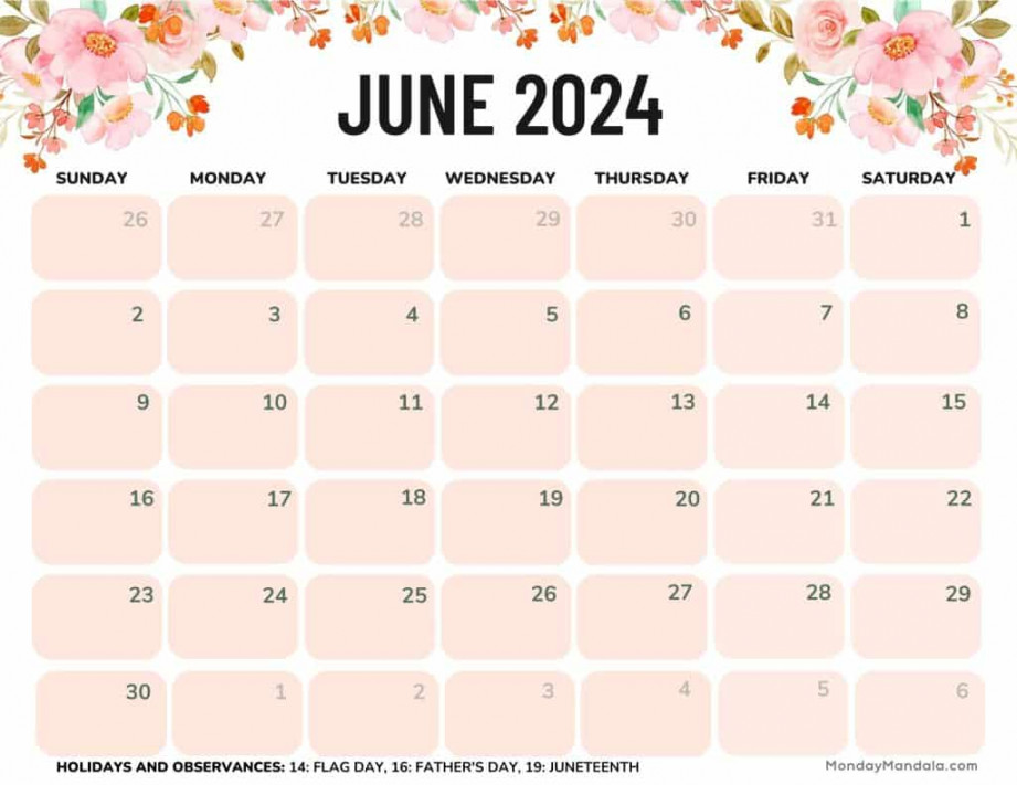 June Calendars ( Free PDF Printables)