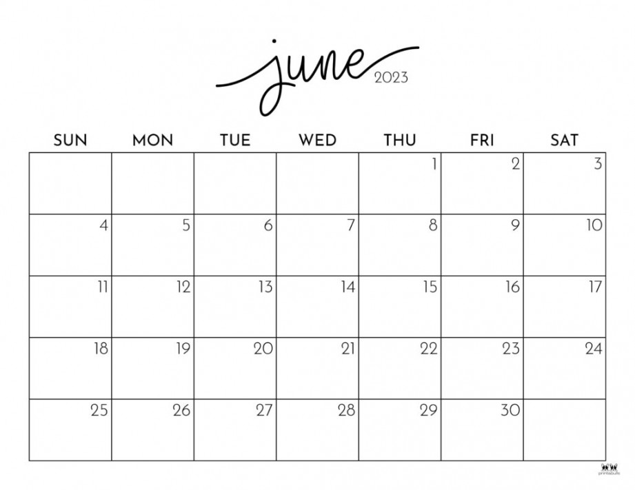 June Calendars FREE Printables Printabulls
