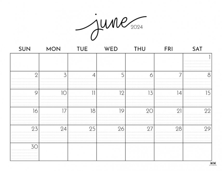 June Calendars FREE Printables Printabulls