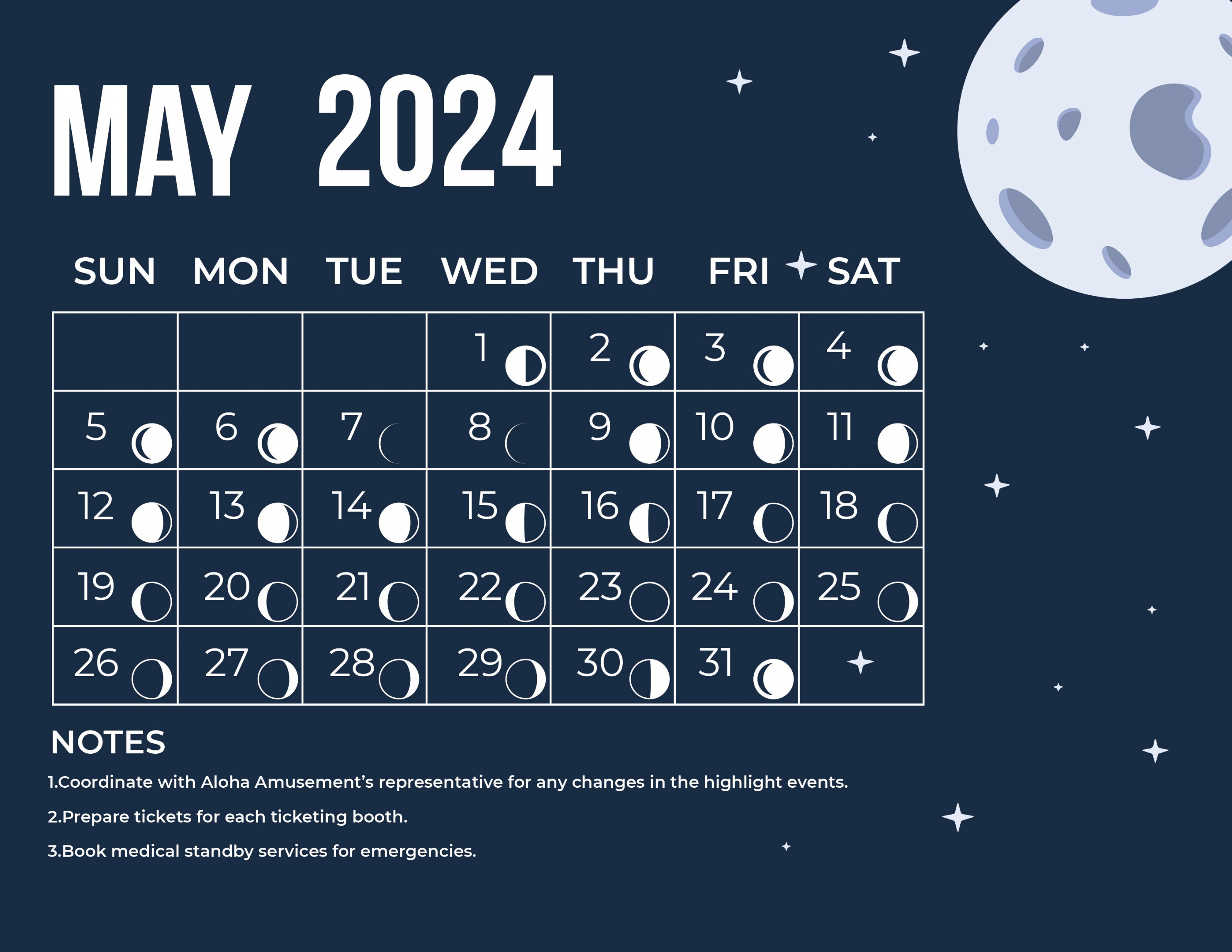 Lunar Calendar May Download in Word, Illustrator, EPS, SVG
