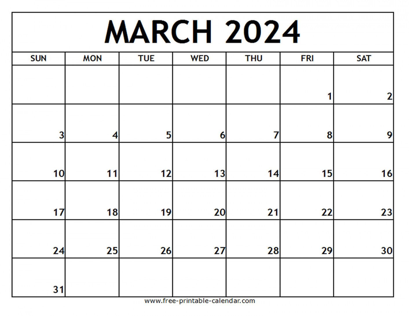 March Printable Calendar Free printable calendar