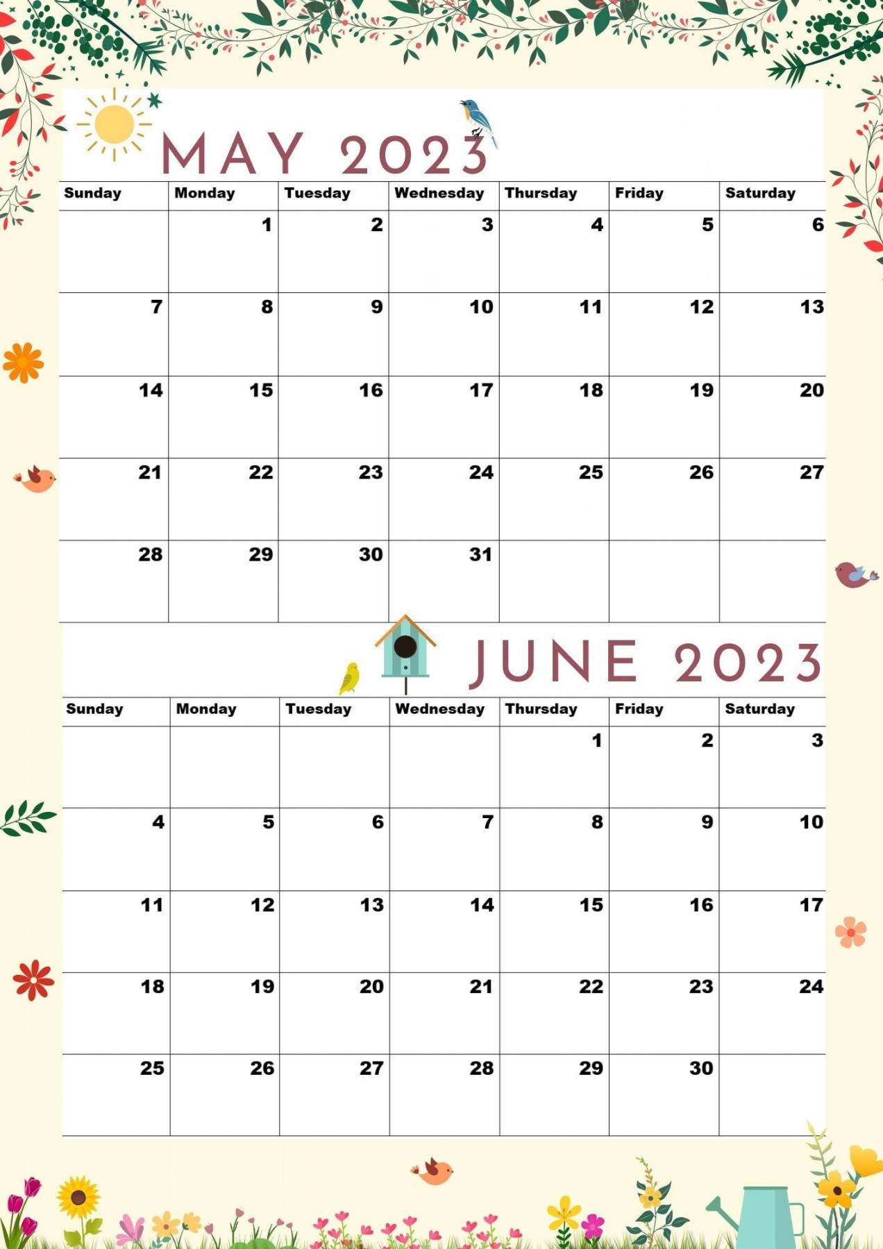 May Calendar,june Calendar,may and June ,A Size