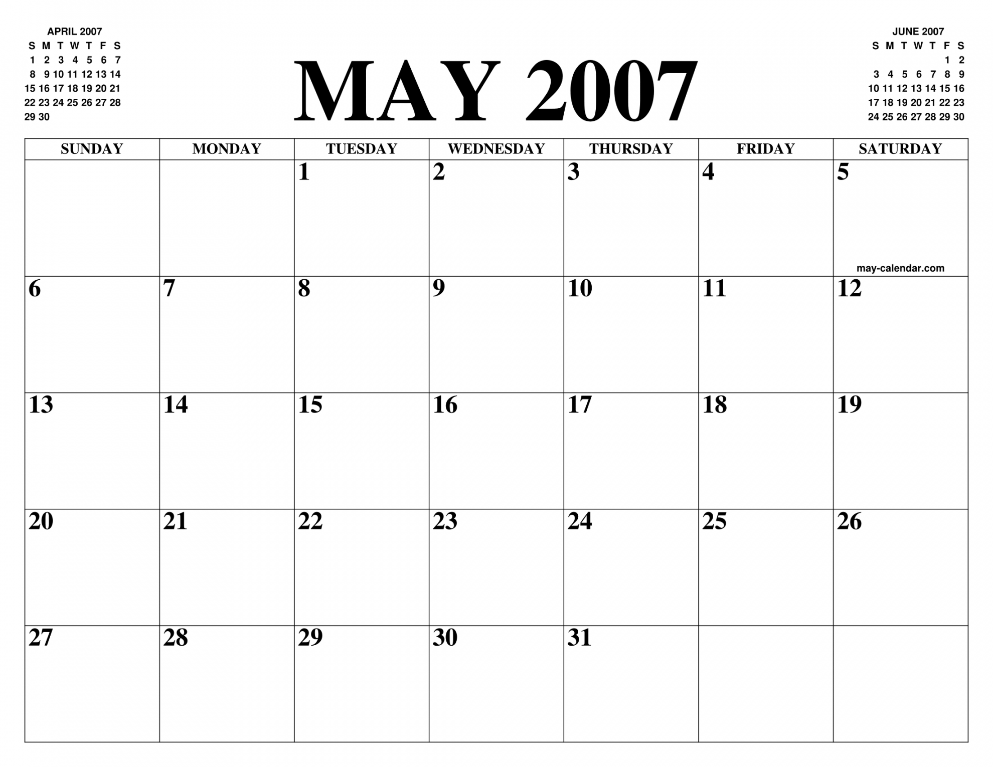 MAY CALENDAR OF THE MONTH: FREE PRINTABLE MAY CALENDAR OF THE