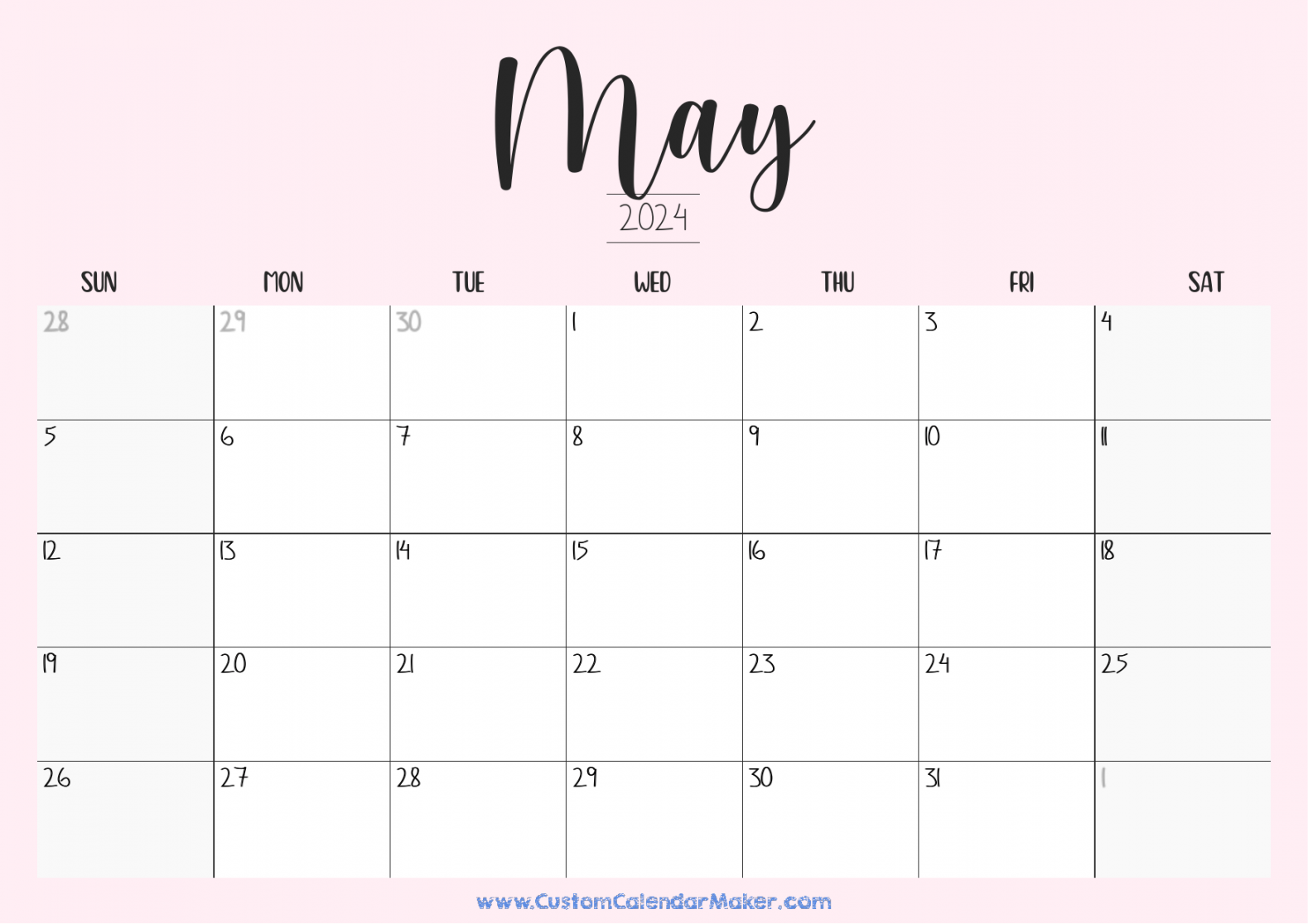 May Printable Calendar ( Free Templates + PDF)