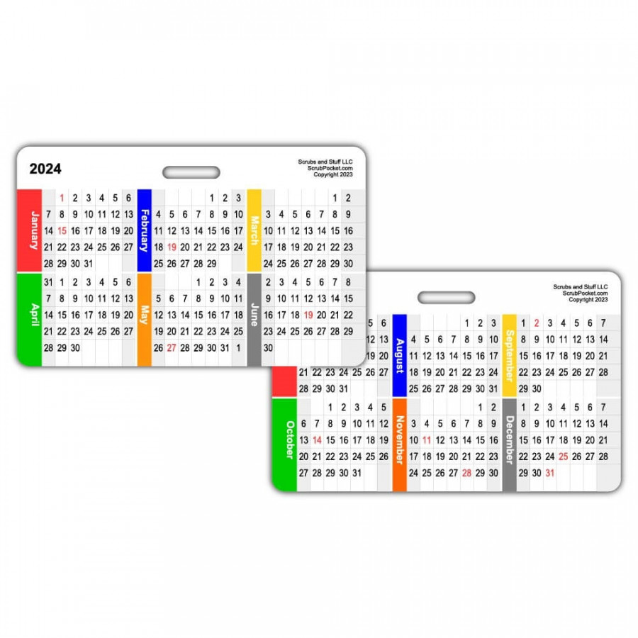 Month by Month Calendar Horizontal Badge Card