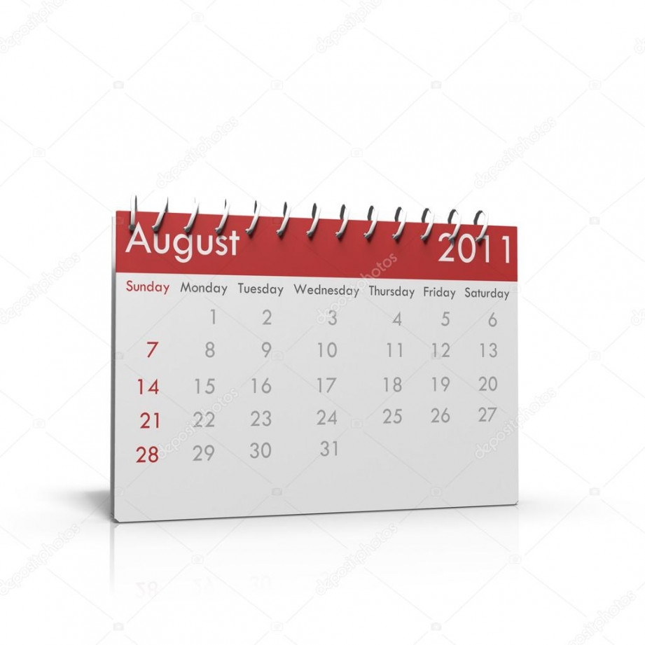 Monthly calendar of August Stock Photo by ©Pedro II