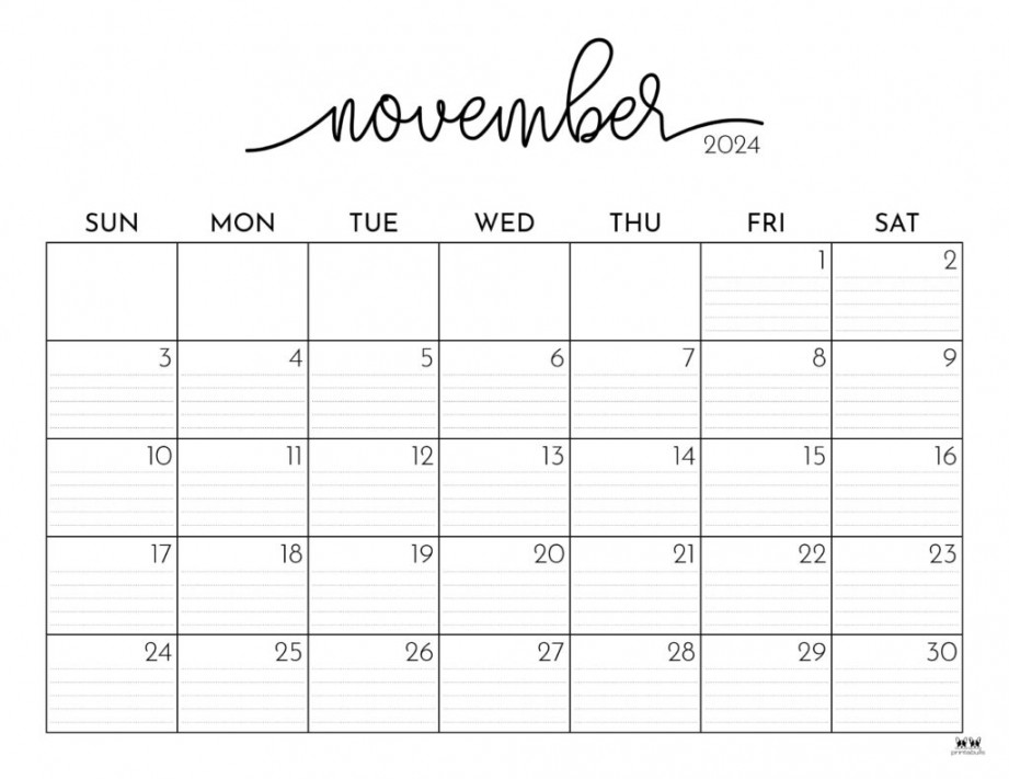 November Calendars FREE Printables Printabulls
