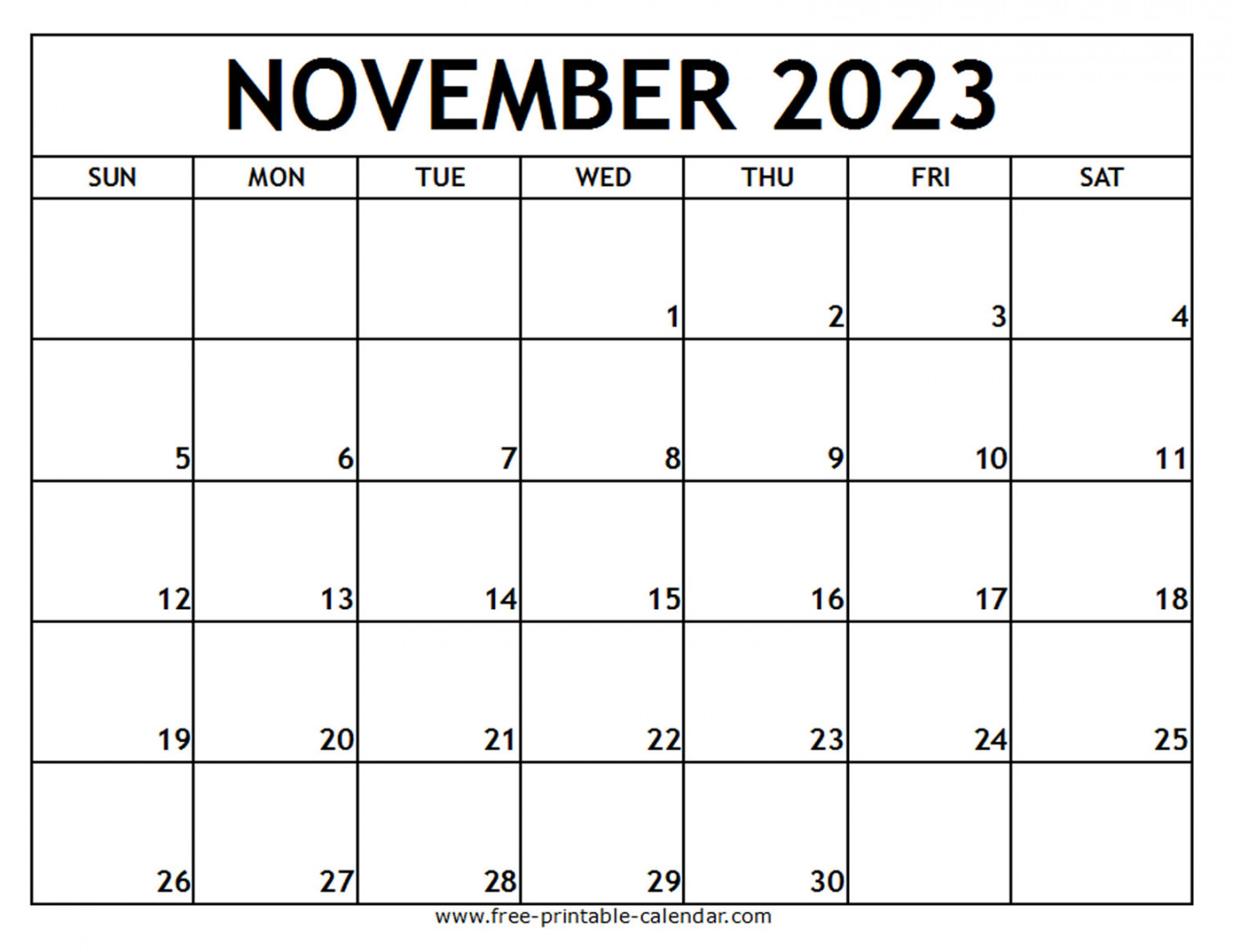November Printable Calendar Free printable calendar