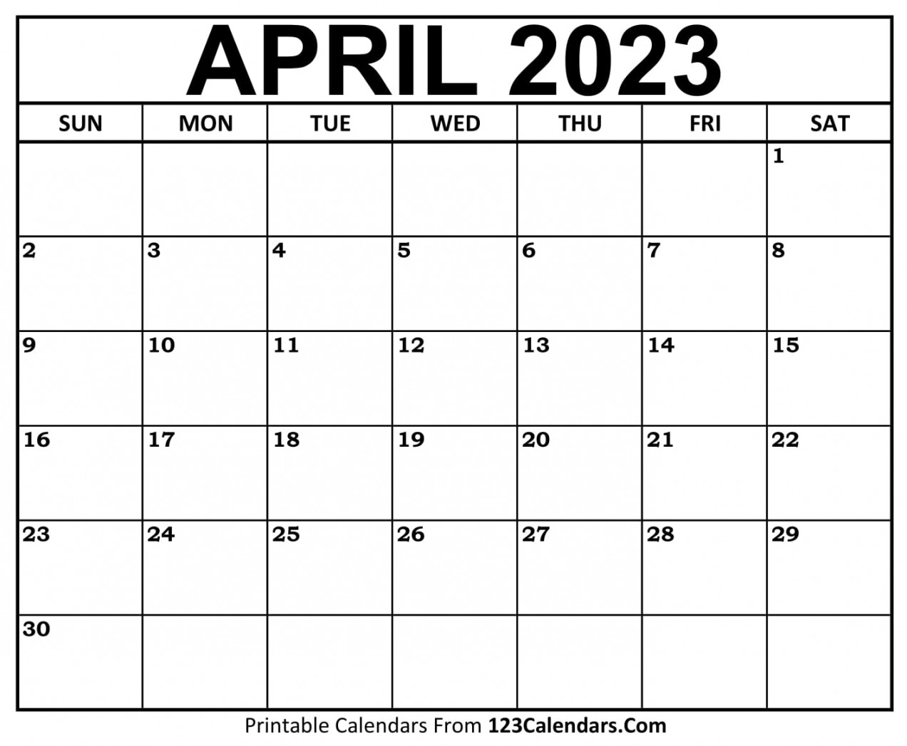 Printable April Calendar Templates Calendars