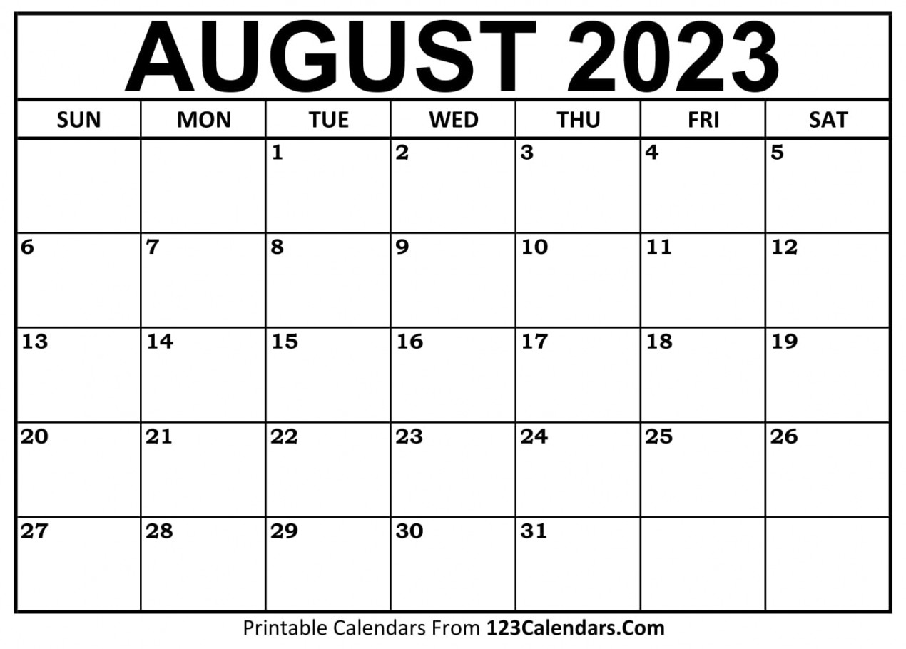 Printable August Calendar Templates Calendars