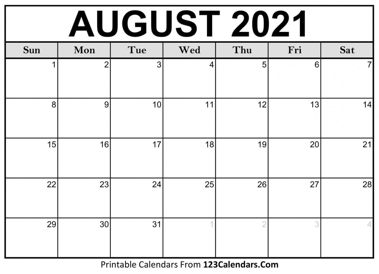 Printable August Calendar Templates