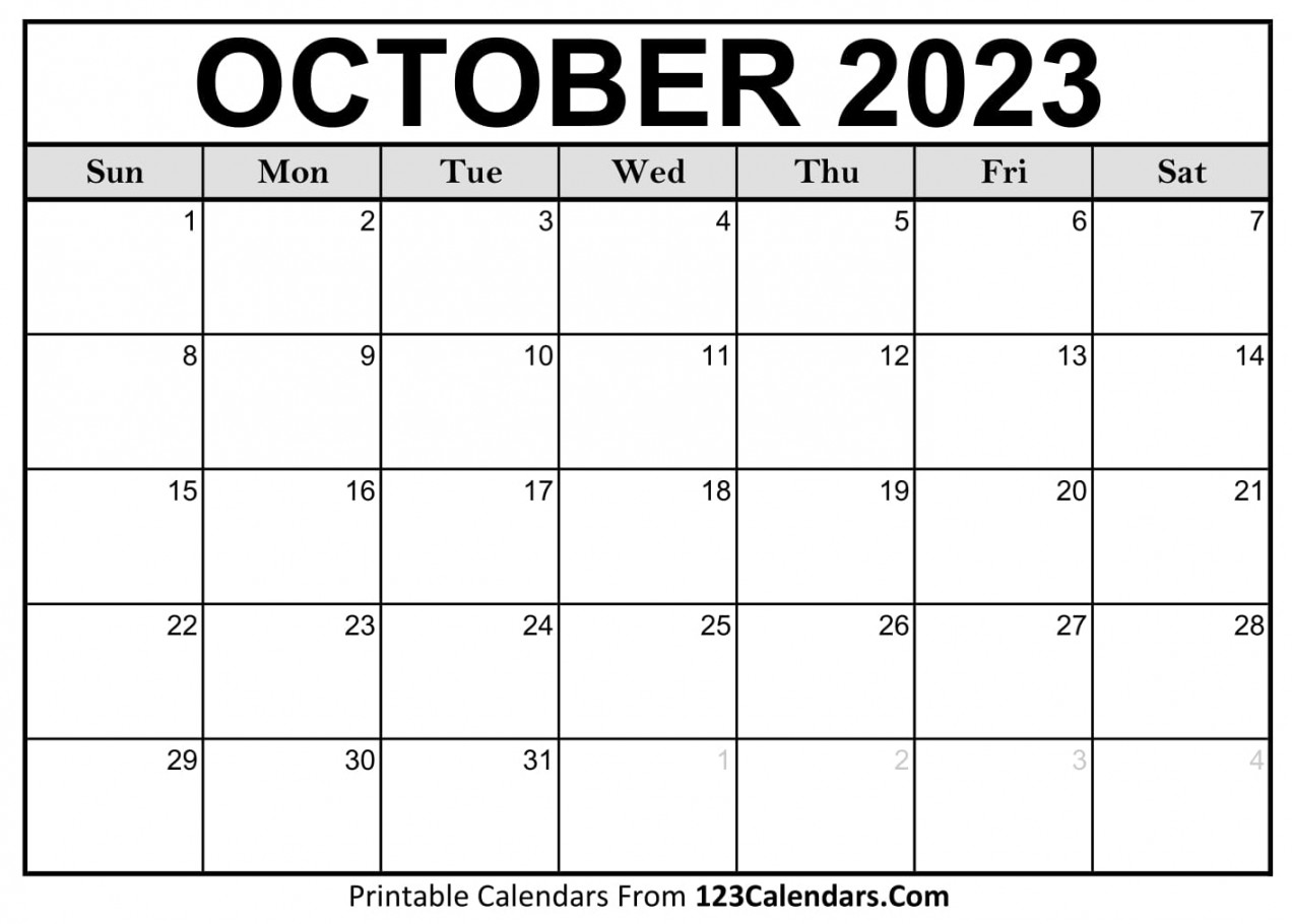 Printable October Calendar Templates Calendars