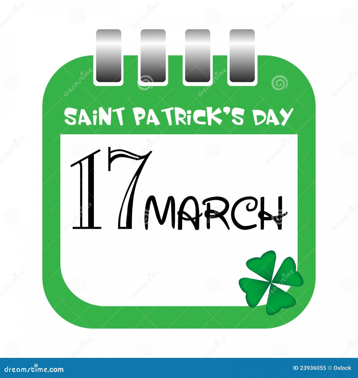Saint Patrick S Day Calendar Tab Stock Vector Illustration of
