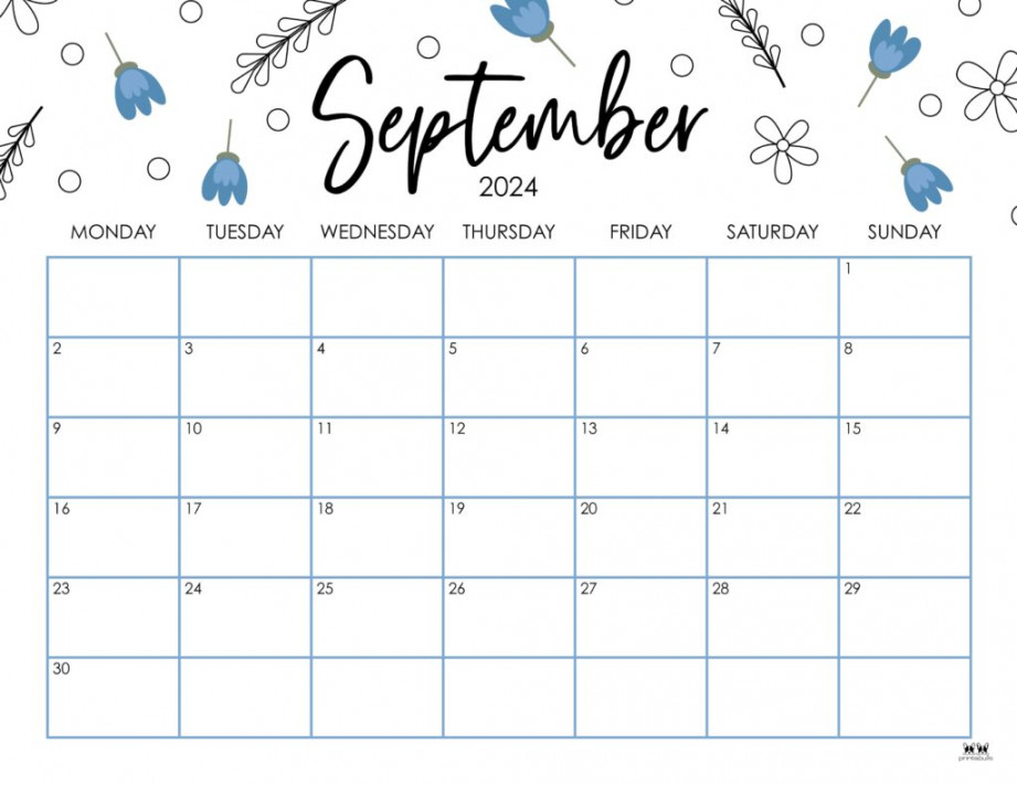 September Calendars FREE Printables Printabulls
