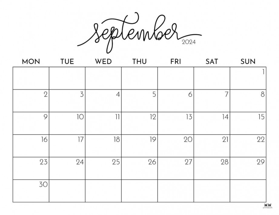 September Calendars FREE Printables Printabulls