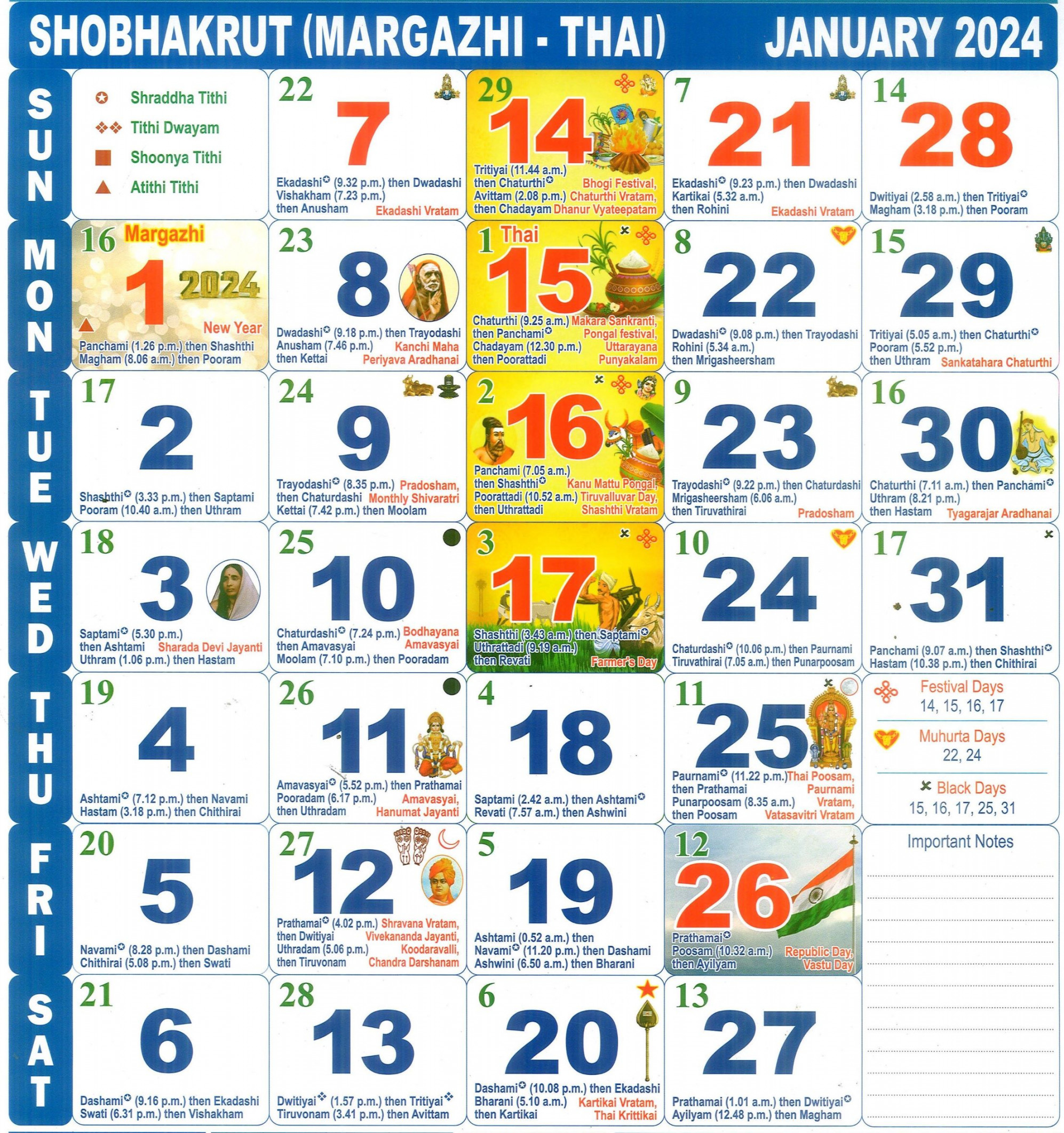 Tamil monthly Calendar Year January , ; Tamil month full