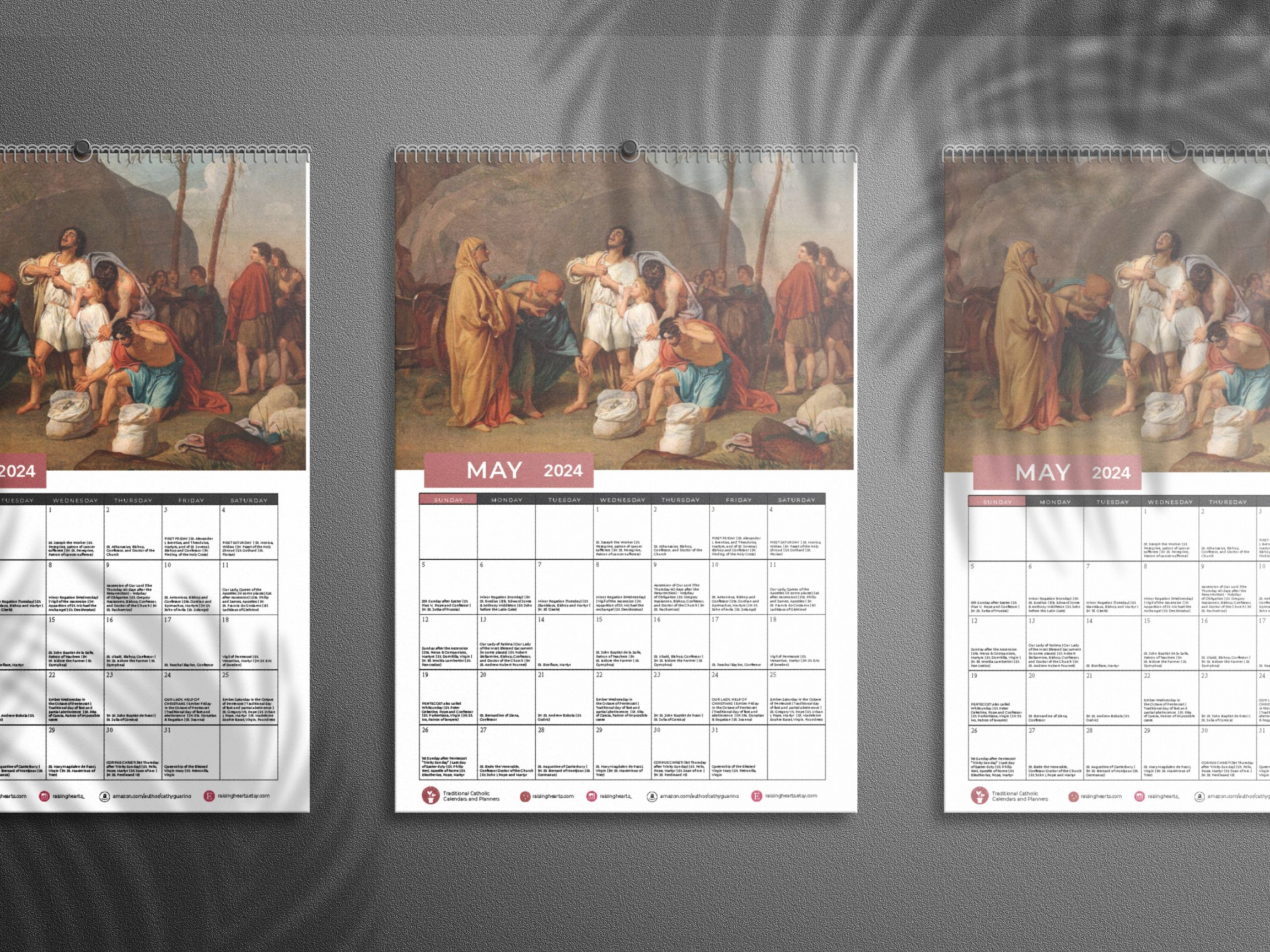 Traditional Catholic Calendar Portrait Tabloid x size Old Testament Religious Paintings