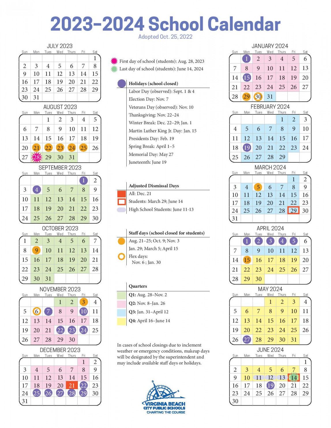 Virginia Beach City Public Schools Calendar Holidays