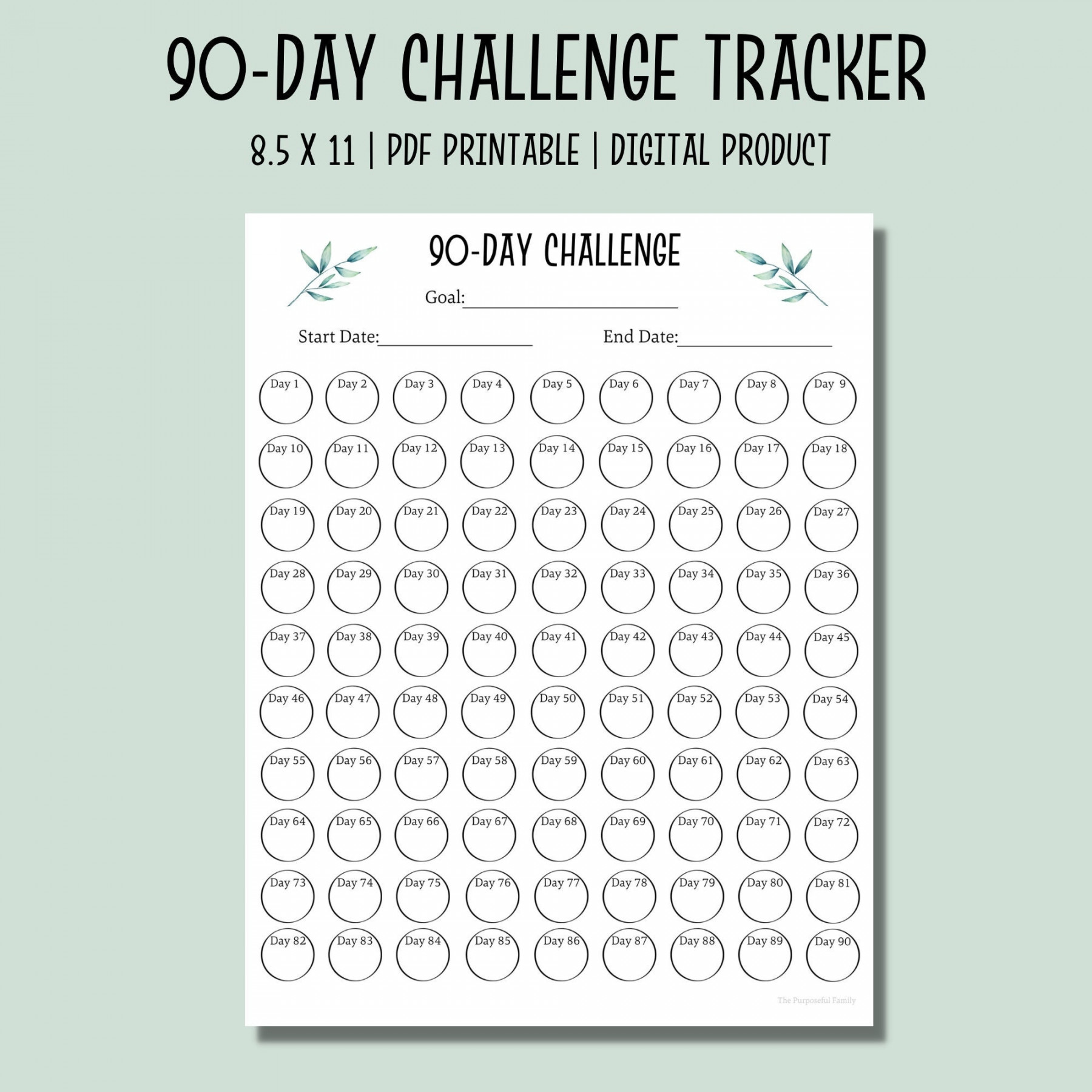 Day Challenge Tracker Printable PDF Habit Tracker Etsy