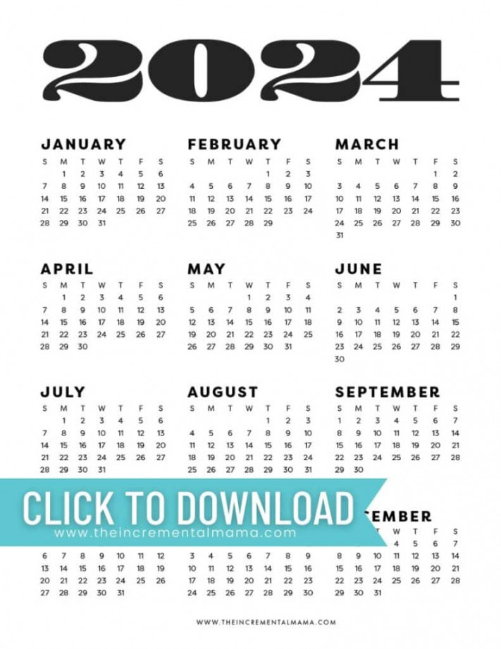 Free Printable One Page Yearly Calendars ( Templates)