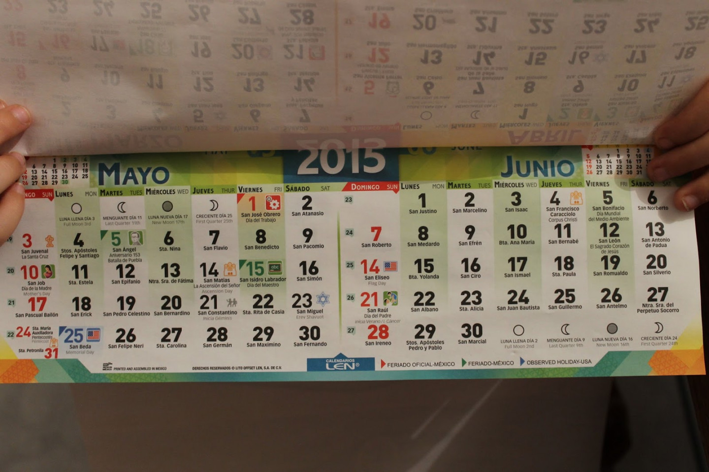 Mexican Calendar Saint Names