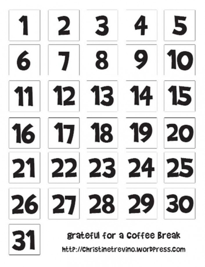 Free Printable Calendar Numbers 3 Pdf Printable calendar